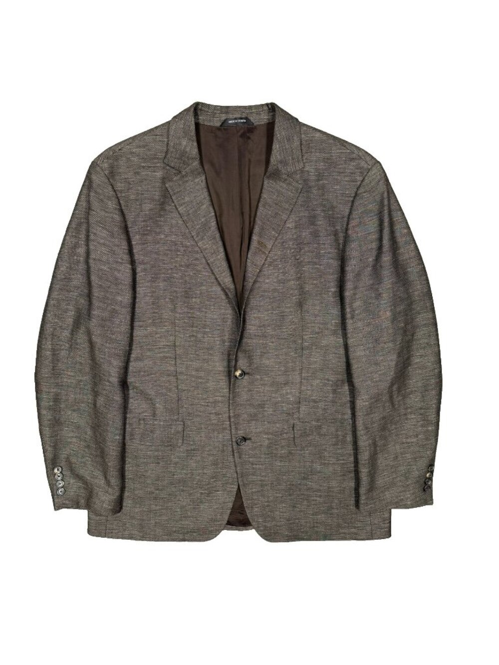Hugo Boss Blazer Wool Linen Sport Coat Melange Brown "Maxwell" 44R